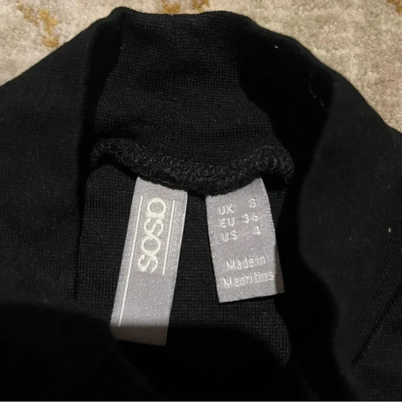 Asos Bodysuit Turtleneck Mock Neck Black Women's Long Sleeve Size 4 - Picture 6 of 8